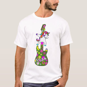 Dabbing Rainbow Unicorn - Guitar Yeah T-Shirt