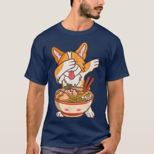 Dabbing Ramen Anime  Funny Noodles Kawaii Dog Japa T-Shirt