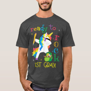Dabbing Ready To Rock 1st Grade Unicorn 1st Day Of T-Shirt
