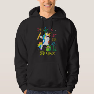 Dabbing Ready To Rock 3rd Grade Unicorn 1st Day Of Hoodie