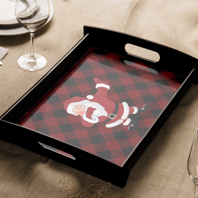 Dabbing Red Plaid Santa Claus | Fun Rustic Buffalo Tissue Paper (Creator Uploaded)