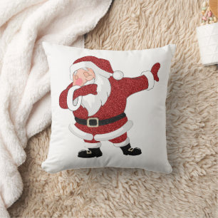 Dabbing Red Santa Claus Fun Holiday XMAS Humour Throw Pillow