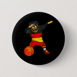Dabbing Rottweiler Germany Jersey German Sketll Lo 2 Inch Round Button