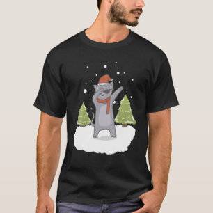 Dabbing Santa Cat Funny Christmas Cat Owner Gift T-Shirt