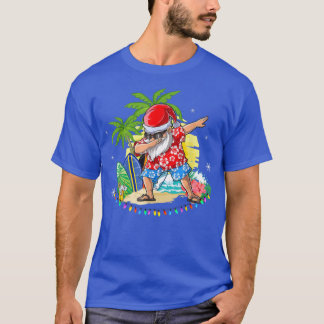 Dabbing Santa Christmas in July Boys Men Hawaiian  T-Shirt