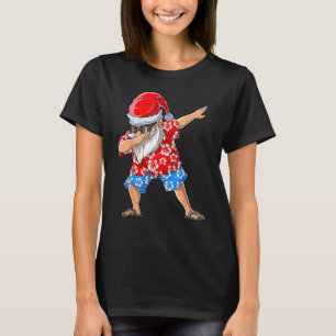 Dabbing Santa Christmas in July Boys Men Hawaiian  T-Shirt