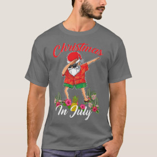 Dabbing Santa Christmas in July Boys Men Hawaiian  T-Shirt