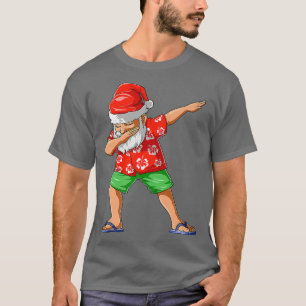 Dabbing Santa Christmas in July Boys Men Hawaiian  T-Shirt