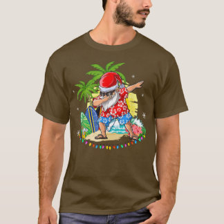 Dabbing Santa Christmas in July Boys Men Hawaiian  T-Shirt