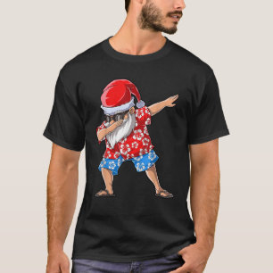 Dabbing Santa Christmas in July Boys Men Hawaiian  T-Shirt