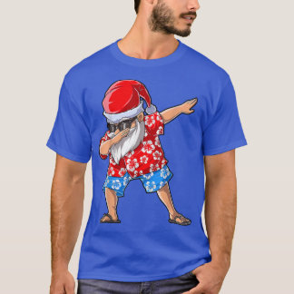 Dabbing Santa Christmas In July Party Hawaiian San T-Shirt
