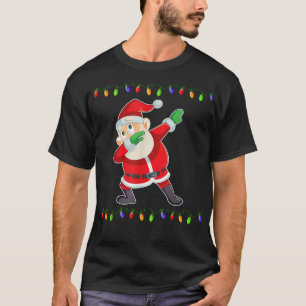 Dabbing Santa Christmas Lights Dab Funny Santa Cos T-Shirt
