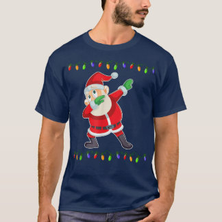 Dabbing Santa Christmas Lights Dab Funny Santa Cos T-Shirt
