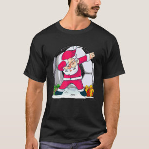 Dabbing Santa Christmas Soccer Santa Boys Dab Xmas T-Shirt