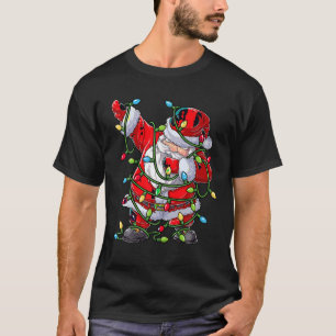 Dabbing Santa Christmas Tree Lights Xmas Gifts Boy T-Shirt