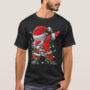 Dabbing Santa Christmas Tree Lights Xmas Gifts T-Shirt