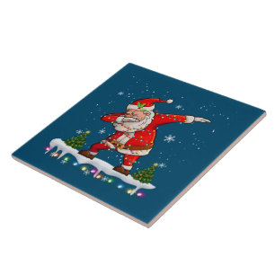 Dabbing Santa Claus Christmas Boys Men Funny Xmas Tile