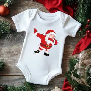Dabbing Santa Claus Christmas Holiday Dab Baby Bodysuit