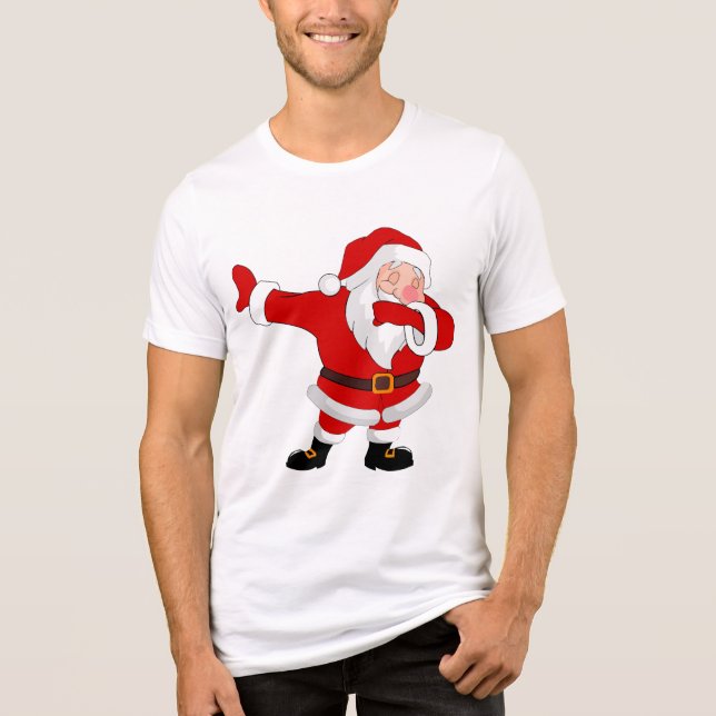 Dabbing Santa Claus Christmas Holiday Dab Tri-Blend Shirt (Front)