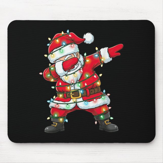Dabbing Santa Claus Christmas Lights Xmas Dab Men  Mouse Pad (Front)