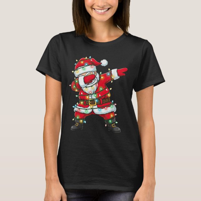 Dabbing Santa Claus Christmas Lights Xmas Dab Men  T-Shirt (Front)