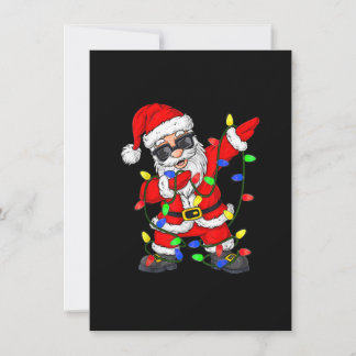 Dabbing Santa Claus Christmas Tree Lights Boys Kid Invitation