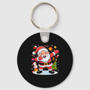 Dabbing Santa Claus Christmas Tree Lights Boys Kid Keychain