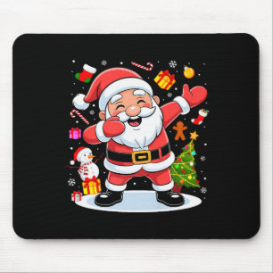 Dabbing Santa Claus Christmas Tree Lights Boys Kid Mouse Pad