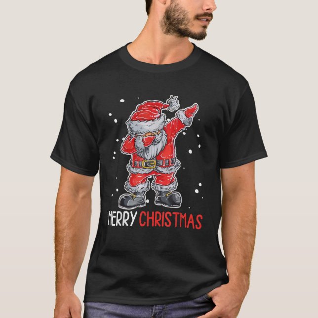 Dabbing Santa Claus Dab Dap Christmas T Shirt (Front)