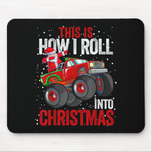 Dabbing Santa Claus Monster Truck Boys Christmas X Mouse Pad