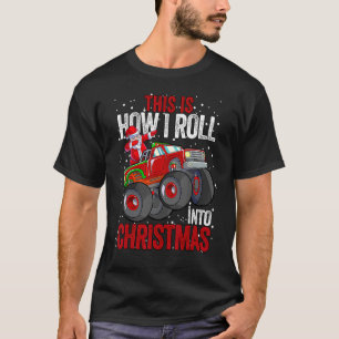 Dabbing Santa Claus Monster Truck Boys Christmas X T-Shirt