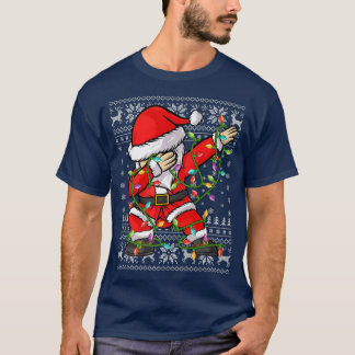 Dabbing Santa Claus Xmas Lights Ugly Santa Christm T-Shirt