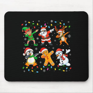 Dabbing Santa Elf Friends Christmas Boys Girls Men Mouse Pad