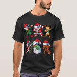 Dabbing santa elf friends christmas T-Shirt<br><div class="desc">Dabbing santa elf friends christmas</div>