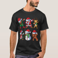 Dabbing santa elf friends christmas