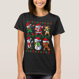 Dabbing Santa Elf Friends Christmas T-Shirt