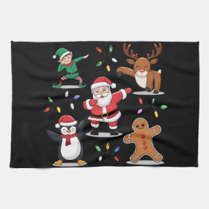 Dabbing Santa Elf Friends Christmas Xmas Dab Kitchen Towel
