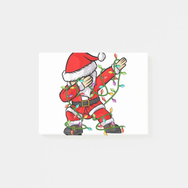 Dabbing Santa Elf Friends Xmas Lights Ugly Christm Post-it Notes (Front)