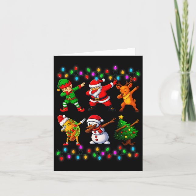Dabbing Santa Elf Friendship Christmas Boys Kids X Card (Front)
