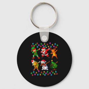 Dabbing Santa Elf Friendship Christmas Boys Kids X Keychain