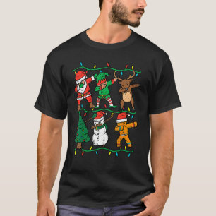 Dabbing Santa Elf Reindeer Dab Xmas PJs Christmas T-Shirt