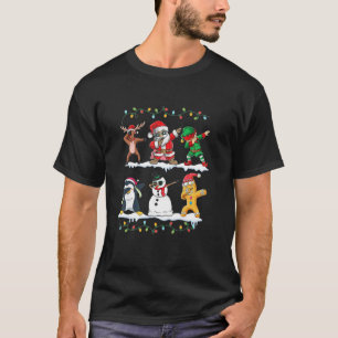 Dabbing Santa Elf Snowman Penguin Christmas Kids C T-Shirt