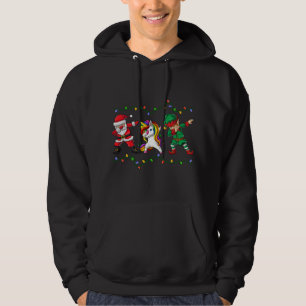 Dabbing Santa Elf Unicorn Christmas Hoodie