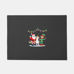Dabbing Santa Elf Unicorn Christmas Kids Boys Men Doormat