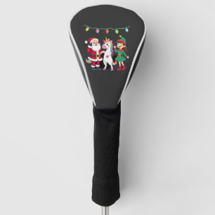 Dabbing Santa Elf Unicorn Christmas Kids Boys Men Golf Head Cover