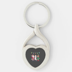 Dabbing Santa Elf Unicorn Christmas Kids Boys Men  Keychain