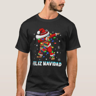 Dabbing Santa Feliz Navidad Mexican Spanish Christ T-Shirt