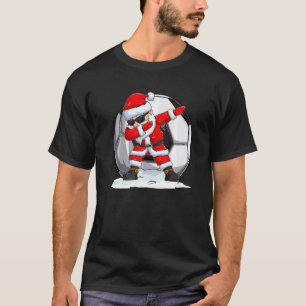 Dabbing Santa For Boys Girls Christmas Soccer Dab  T-Shirt