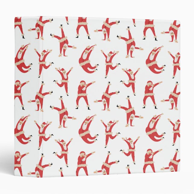 Dabbing Santa Fun Christmas Pattern Binder (Front/Spine)