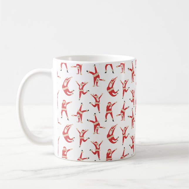 Dabbing Santa Fun Christmas Pattern Coffee Mug (Left)